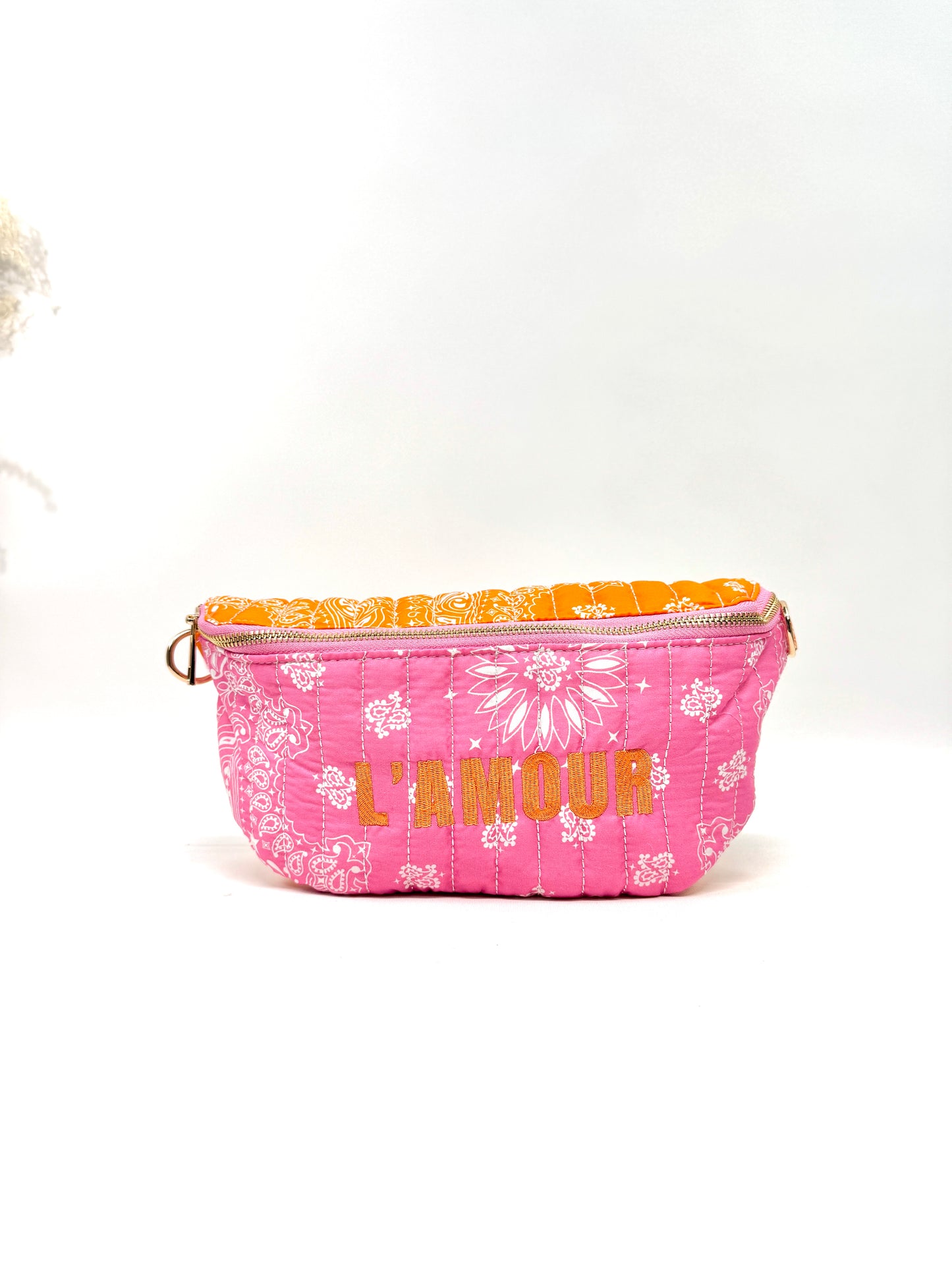 SAC BANANE MATELASSÉ EN COTON MOTIF PAISLEY "L'amour" SC2624