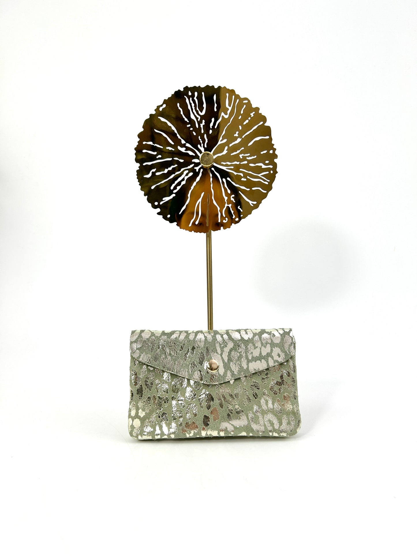 SET OF 2 LARGE ELEONORE IRIDESCENT LEO LEATHER WALLETS