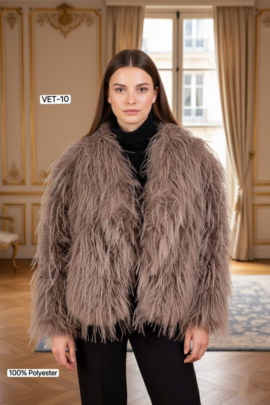 MANTEAUX EN FAUSSE FOURRURE "SHAGGY" CHIC ET BRANCHÉ VET-10