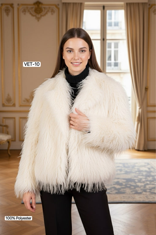 MANTEAUX EN FAUSSE FOURRURE "SHAGGY" CHIC ET BRANCHÉ VET-10