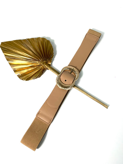 CEINTURE ÉLASTIQUE À DOUBLE BOUCLES DORÉES ÉPURÉES ADÈLE 910257