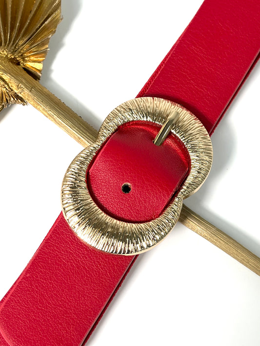 CEINTURE ÉLASTIQUE À DOUBLE BOUCLES DORÉES ÉPURÉES ADÈLE 910257