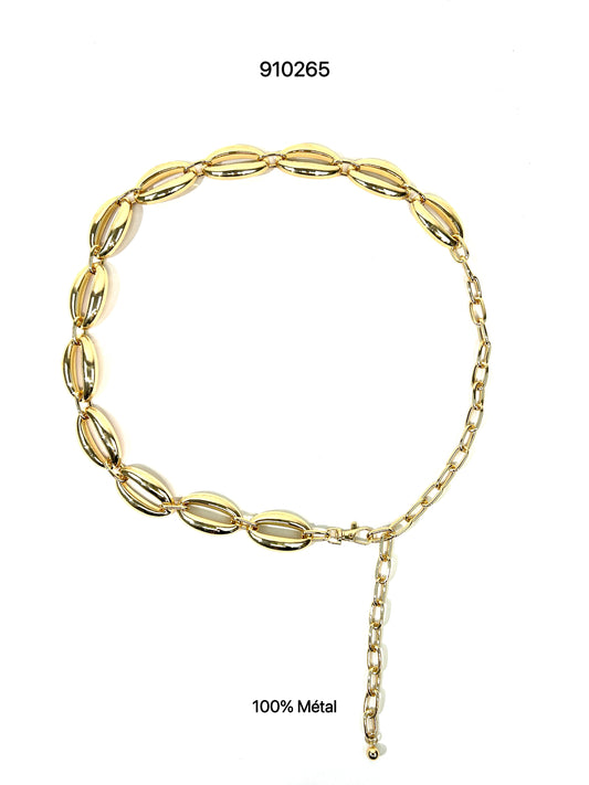 CEINTURE CHAÎNE MÉTAL DOUBLE BOUCLE ÉPURÉE DINA 910265