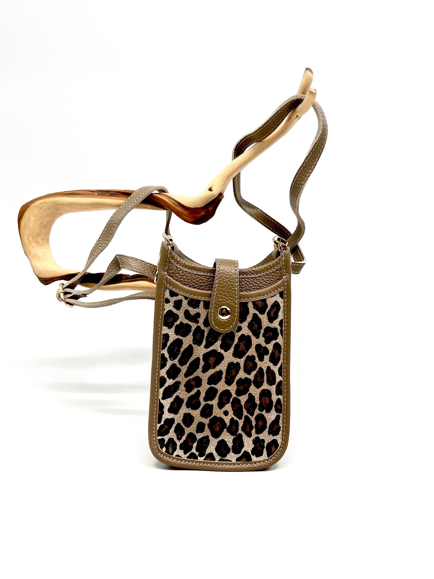 SARA TO GO BI LEATHER PHONE POUCH, ITALIAN SUEDE LEATHER