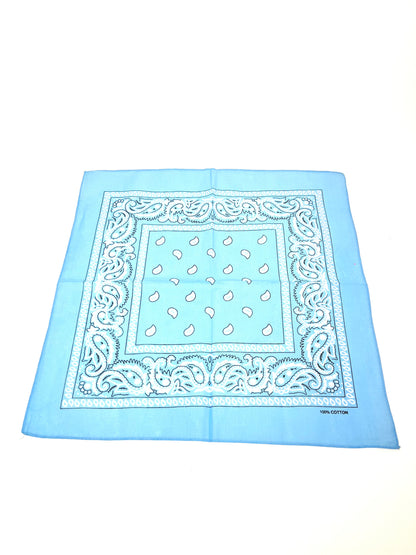 LOT 20 PCS FOULARD BANDANA COTON IMPRIME CACHEMIRE