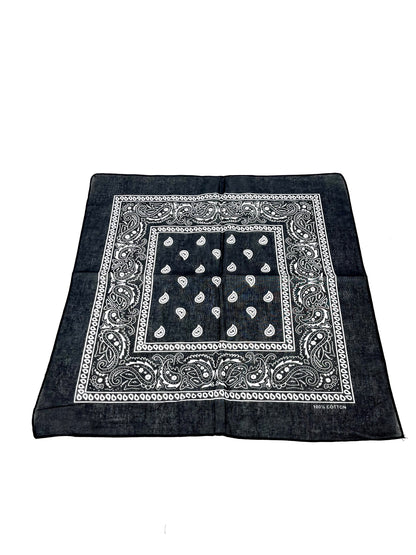 LOT 20 PCS FOULARD BANDANA COTON IMPRIME CACHEMIRE