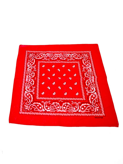 LOT 20 PCS FOULARD BANDANA COTON IMPRIME CACHEMIRE