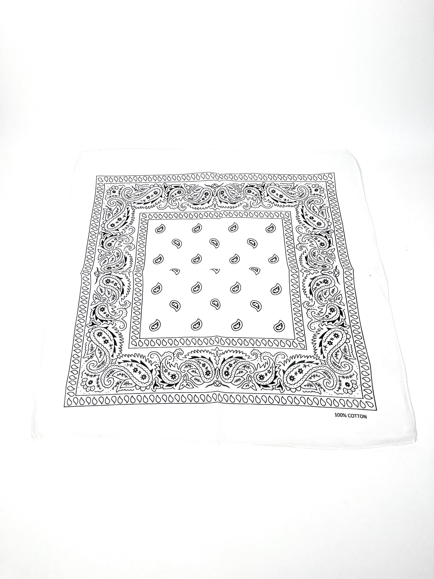 LOT 20 PCS FOULARD BANDANA COTON IMPRIME CACHEMIRE