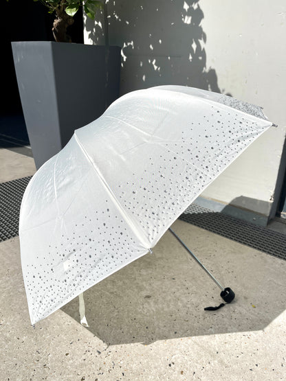 12-Piece Assortment of Solid Color Automatic Folding Nylon Umbrellas with Rhinestones - P5005C