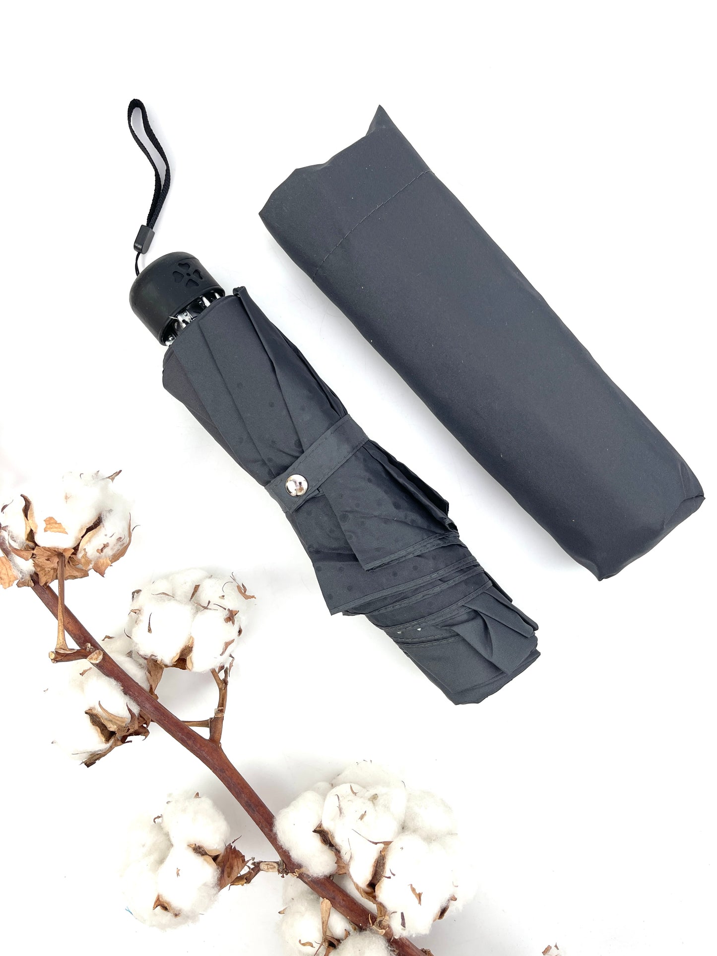 12-Piece Assortment of Solid Color Automatic Folding Nylon Umbrellas with Rhinestones - P5005C