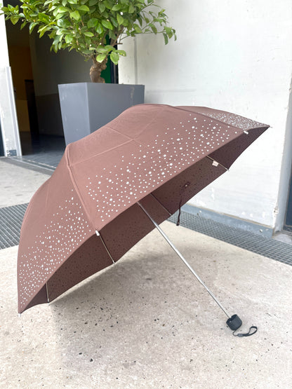 12-Piece Assortment of Solid Color Automatic Folding Nylon Umbrellas with Rhinestones - P5005C