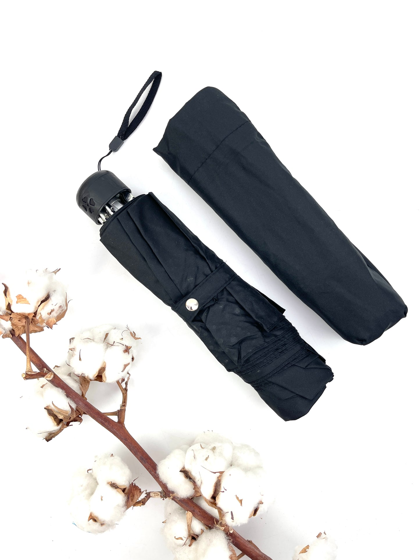 12-Piece Assortment of Solid Color Automatic Folding Nylon Umbrellas with Rhinestones - P5005C