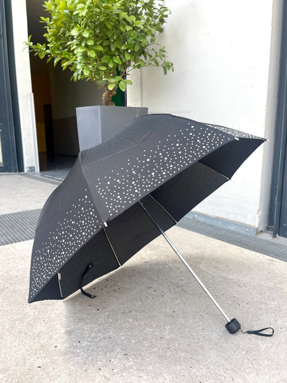 12-Piece Assortment of Solid Color Automatic Folding Nylon Umbrellas with Rhinestones - P5005C