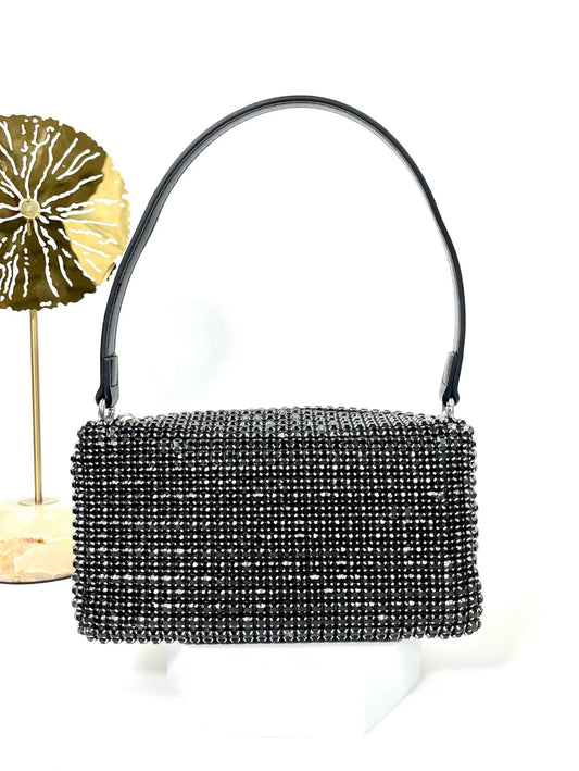 PETIT SAC DE SOIRÉE MADONNA EN STRASS RECTANGULAIRE À POIGNÉE OU CHAINETTES SC2311