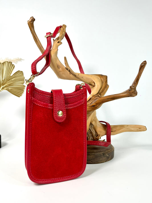 SARA TWO-TONE ITALIAN SUEDE LEATHER PHONE CASE