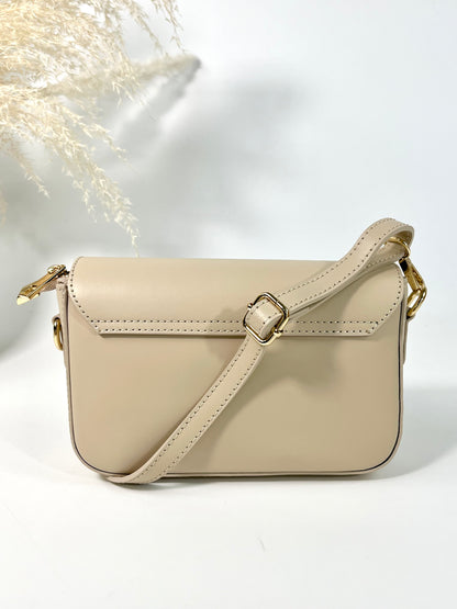 SAC EN CUIR SATINÉ LISSE ITALIEN FINITION OR JADE