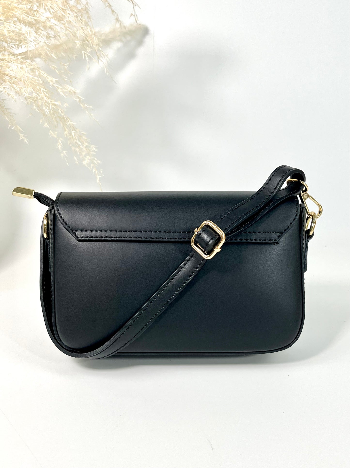 SAC EN CUIR SATINÉ LISSE ITALIEN FINITION OR JADE